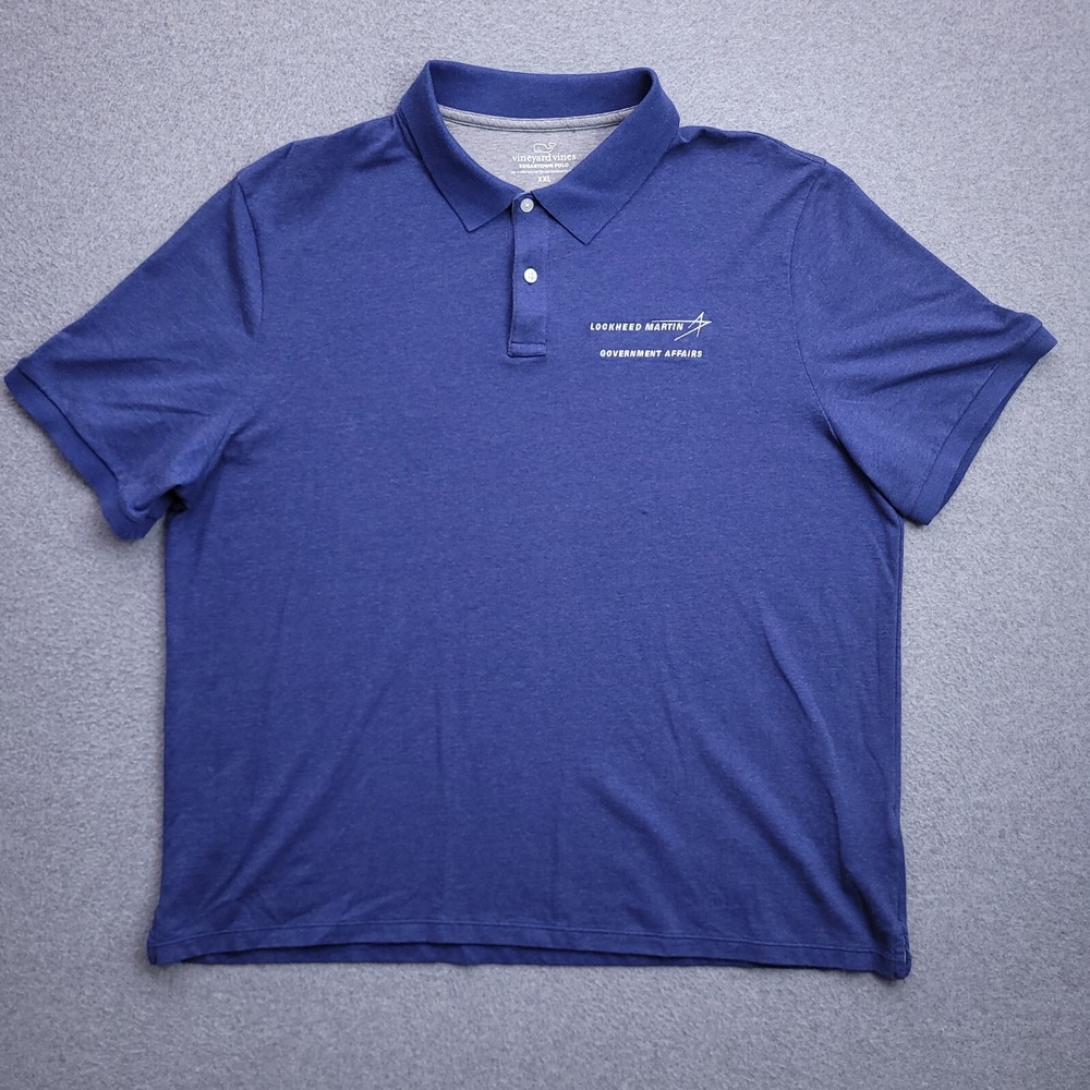 Vineyard Vines Edgartown Polo Shirt XXL Lockhead Martin Blue Mens